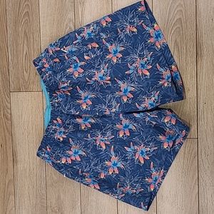 BIRDDOGS Boom Blue Grey‎ Pink Floral Medium Short Mens Athletic Running Shorts